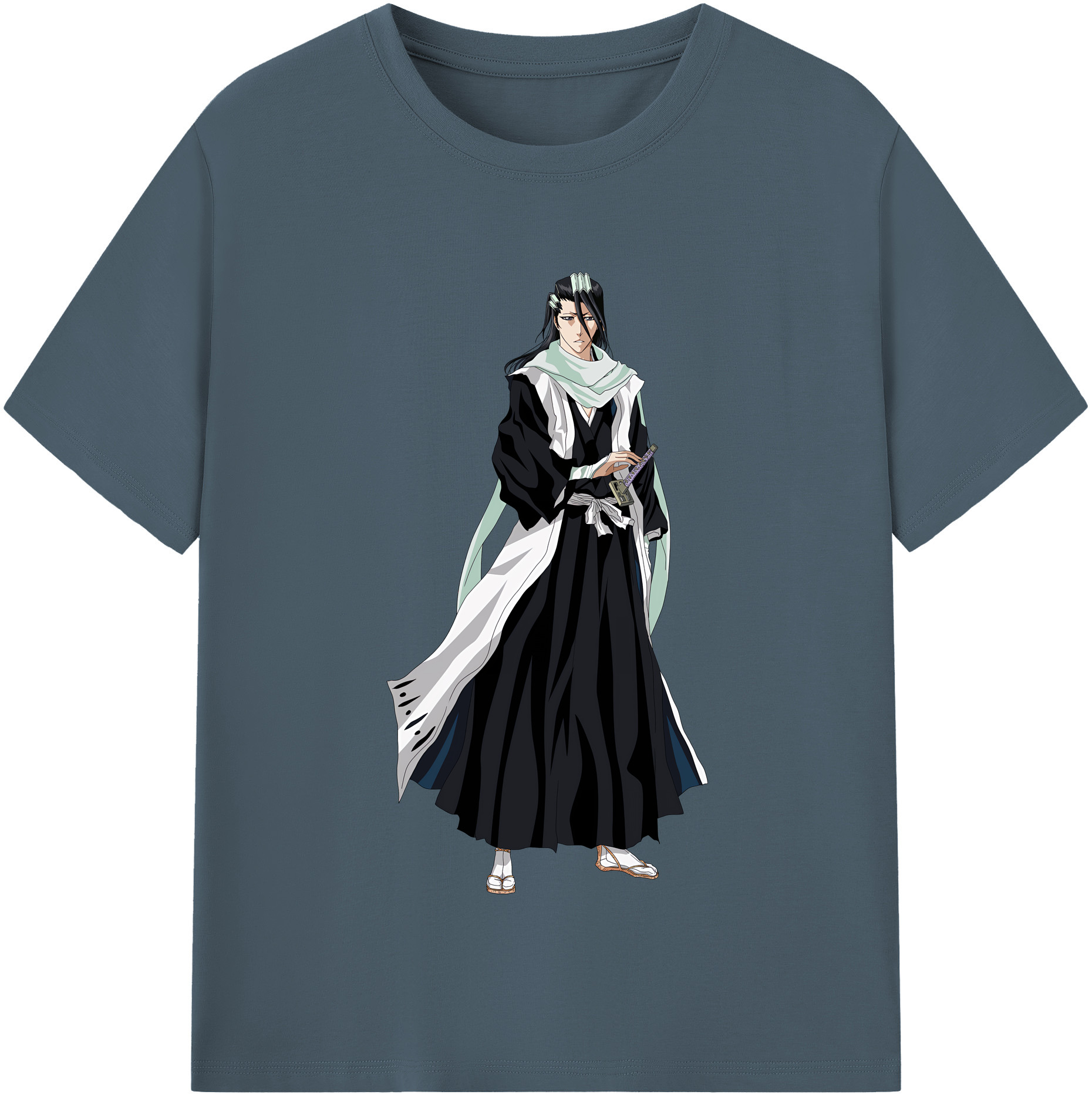 （画像用） ブリーチ くちき びゃくや BLEACH Kuchiki Byakuya 綿100％半袖Tシャツ（フロントプリント）
